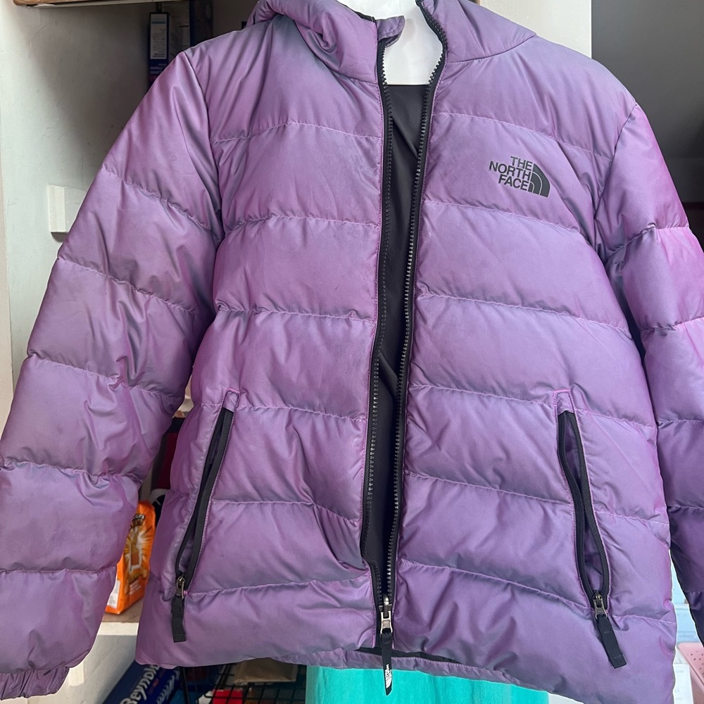Kids 14/16 purple north face coat
